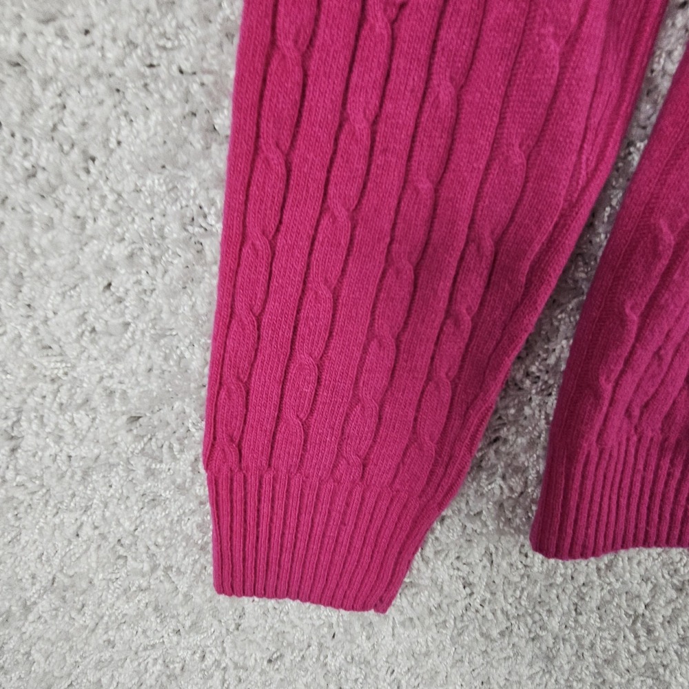 J. Crew Pullover Cable Knit Sweater Size Small Wool Blend Fuchsia Hot Dark Pink - Picture 10 of 14